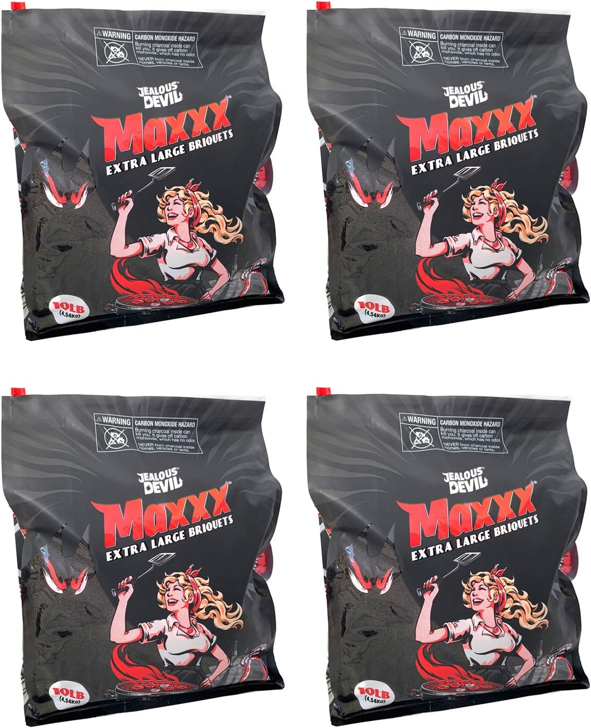 Briquetas carbón madera dura 10lb paquete 4