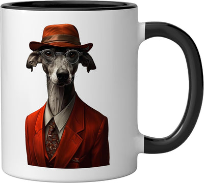 Taza Cerámica Whippet Suit Negro/Blanco