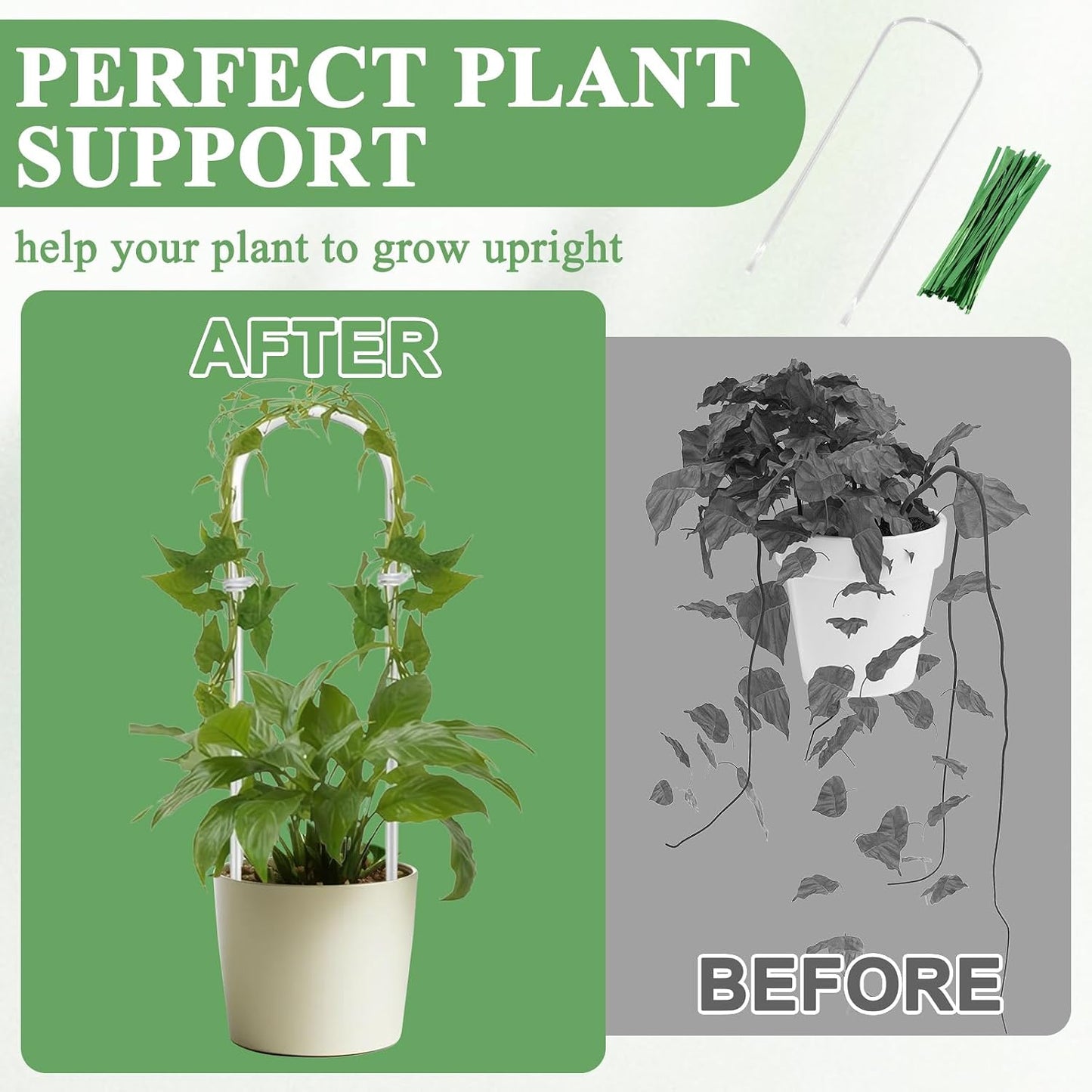 4 Pzas Enrejado Acrílico Forma U con Correas para Plantas