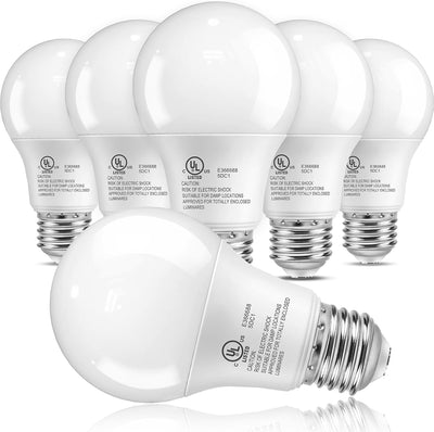 Pack 6 Bombillas LED A19 E26 9W 3000K Blanco Cálido