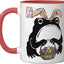 Taza de cerámica Grumpy Frog con diseño de conejo de Pascua rojo y blanco