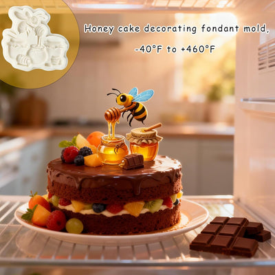 Molde silicona fondant panal 3D para pasteles y cupcakes