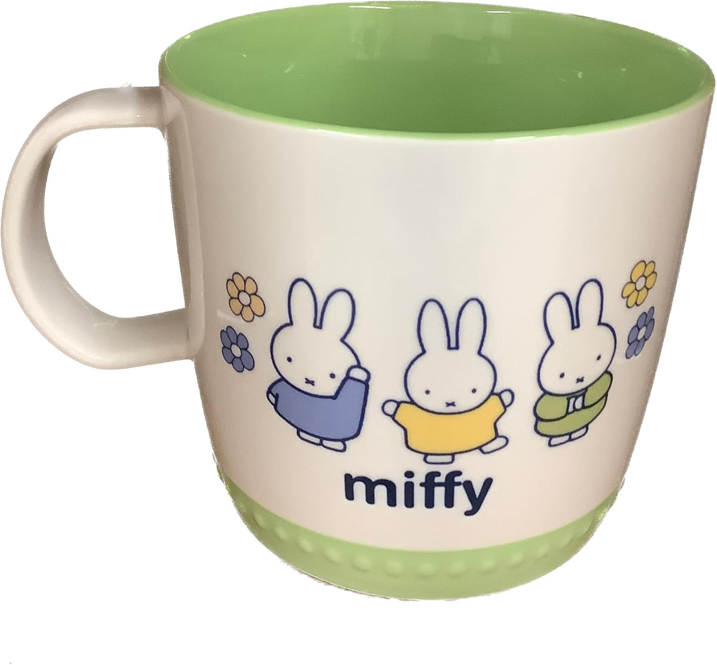Taza café Miffy blanco base verde tres amigos