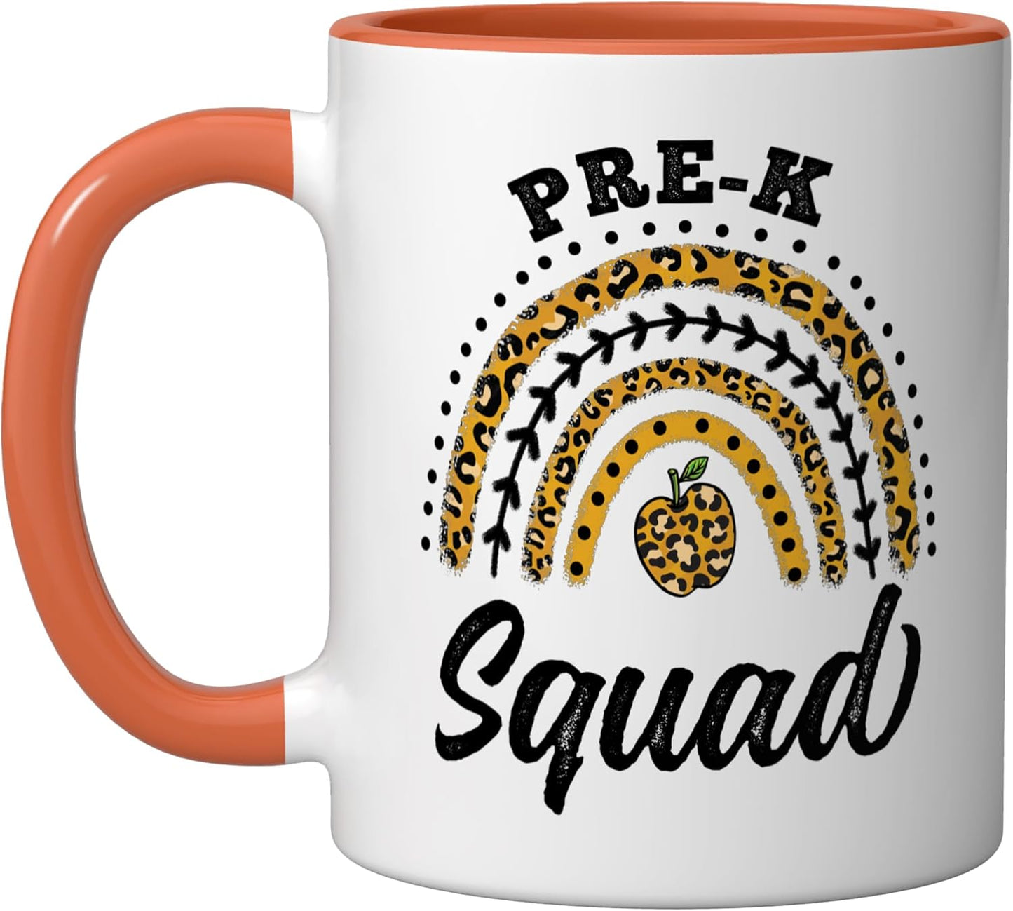 Taza Cerámica Pre-K Squad Leopard Arcoíris Naranja/Blanco