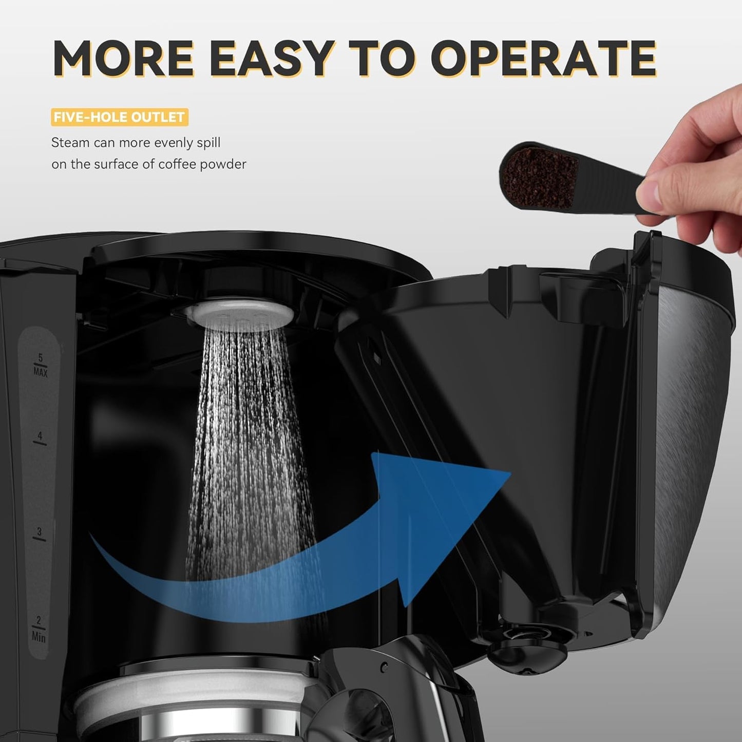 Cafetera portátil campamento con jarra 22oz filtro reutilizable