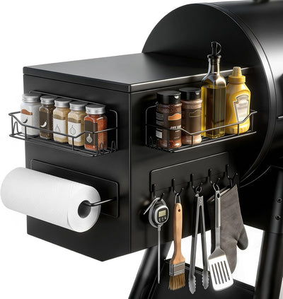 Organizador magnético parrilla con cubos y ganchos metal