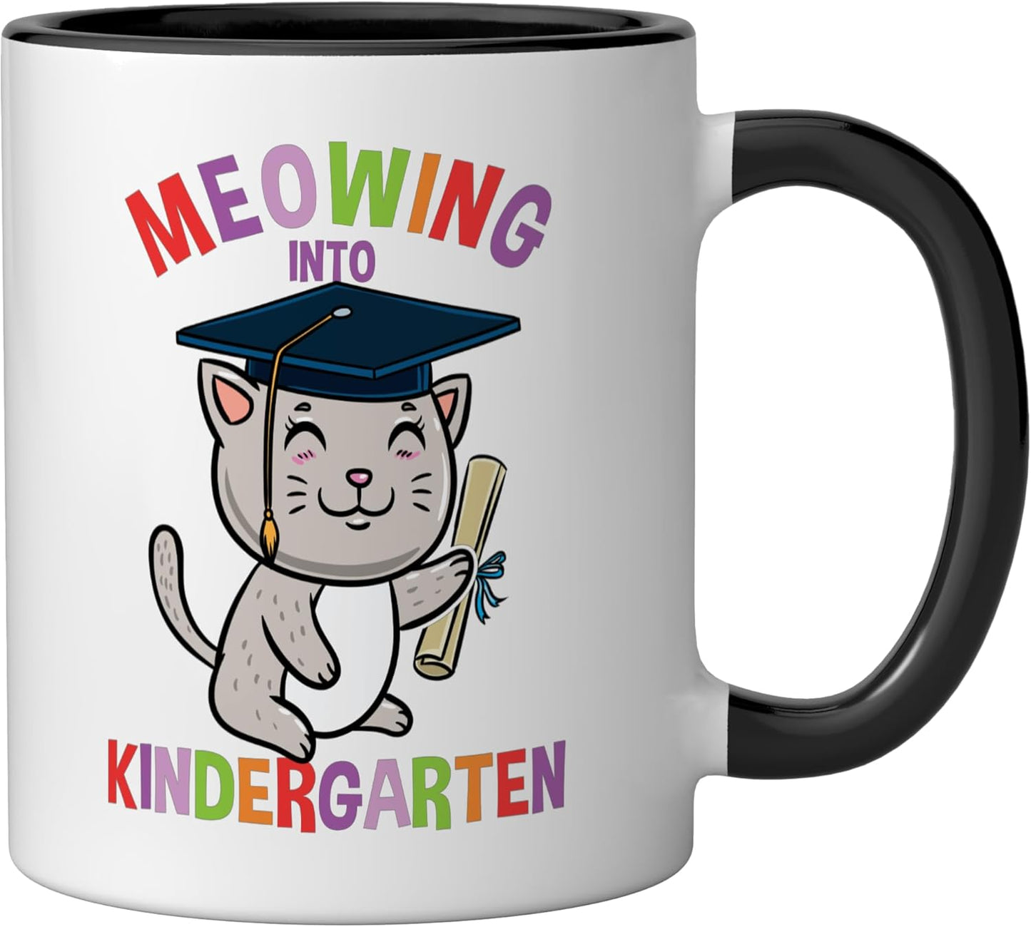 Taza cerámica para gato Moewing regreso a clases negro/blanco