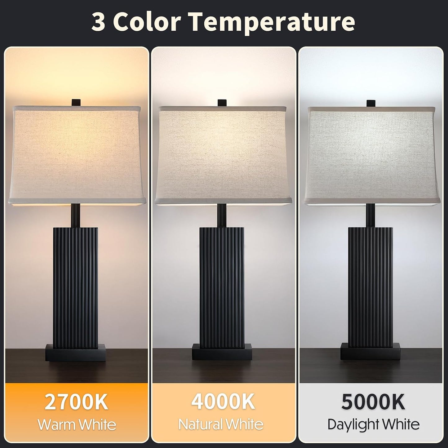 2 Lámparas Mesa Madera Natural USB 27.5pulg