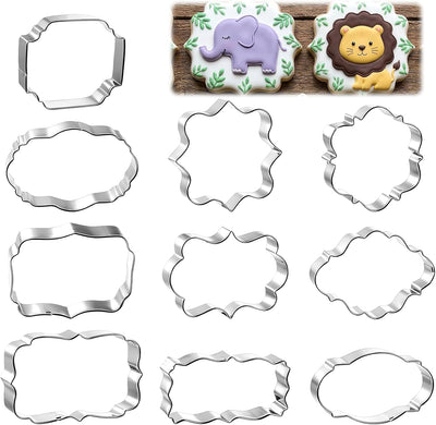 Juego de 10 cortadores de galletas de acero inoxidable para galletas, sándwiches y fondant