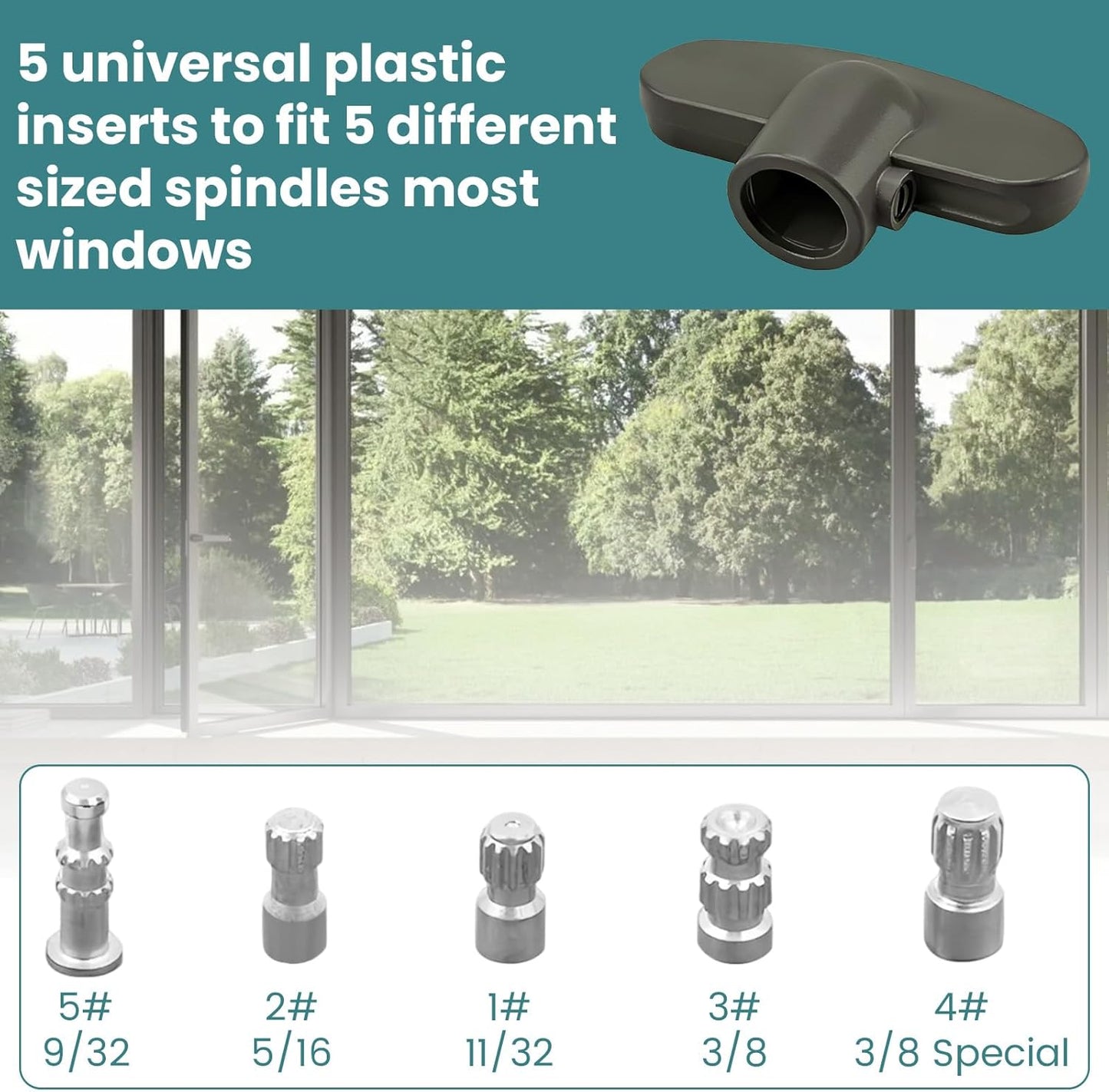 Manijas universal ventanas abatibles repuesto bronce satinado set 2
