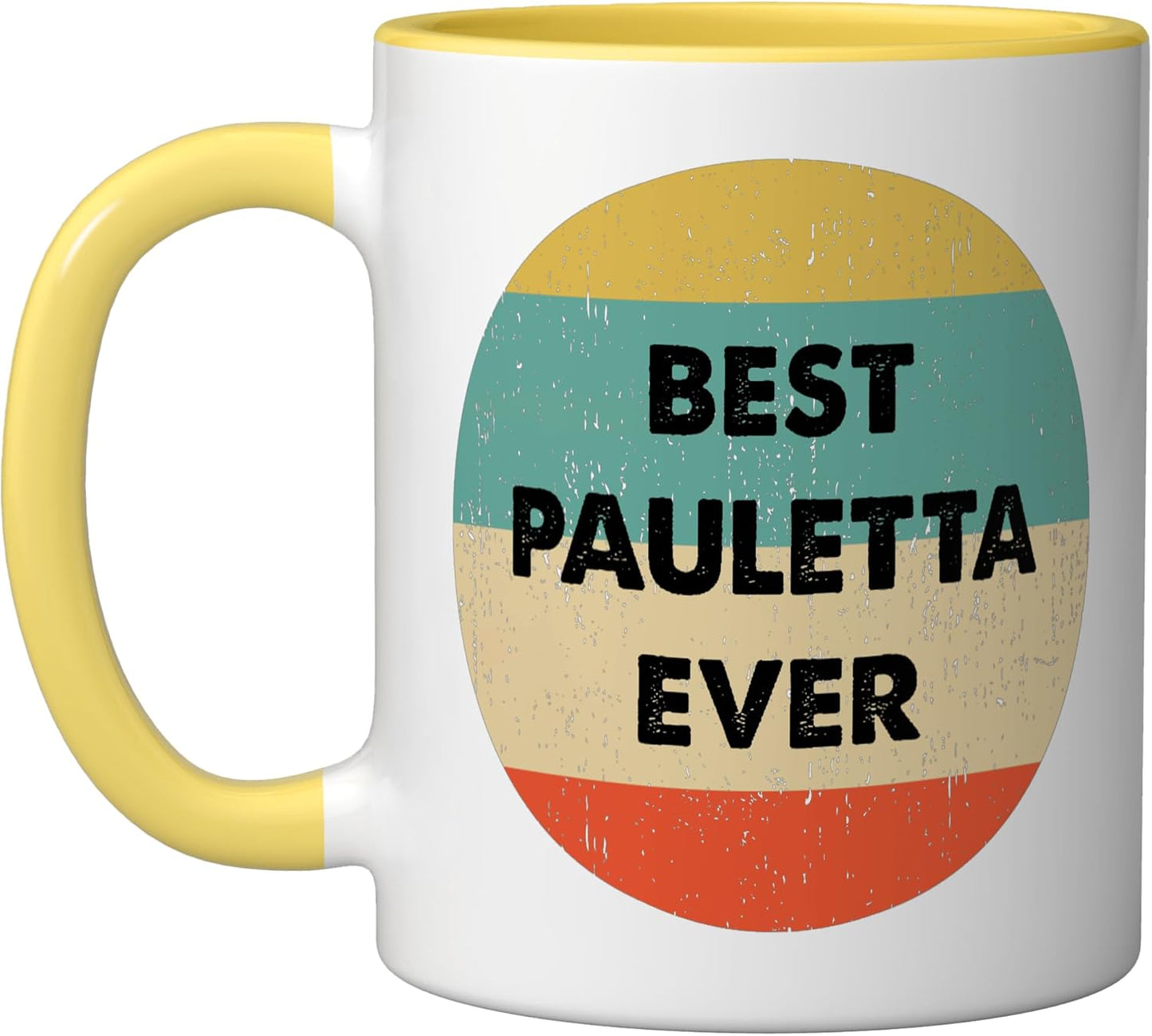 Taza cerámica Pauletta Name amarillo/blanco