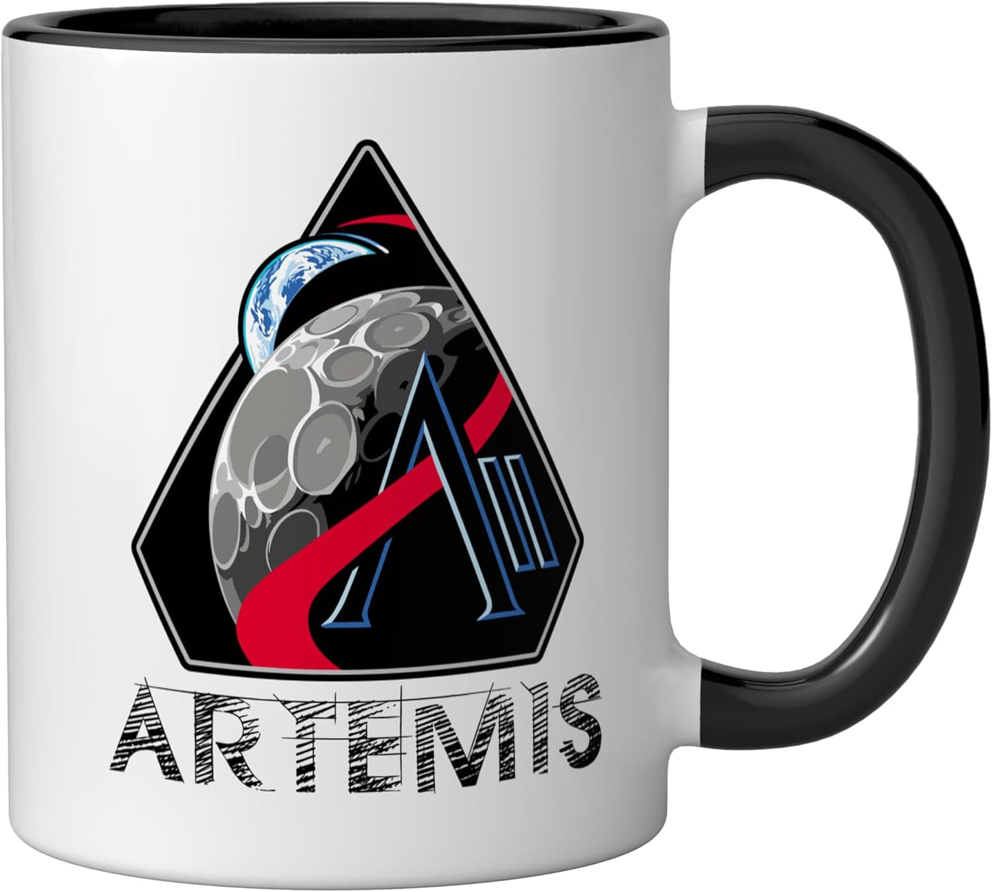 Taza de cerámica Artemis 2 con texto To The Moon And Beyond