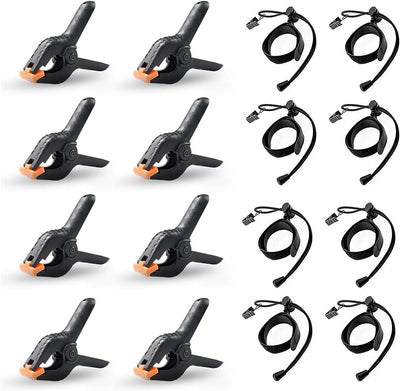 16 Clips Resistentes y Soportes de Fondo para Foto y Video