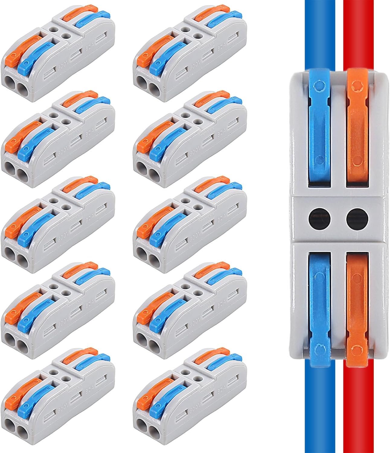 Set 10 Conectores Electricos Rapidos 28-12AWG 2pulg
