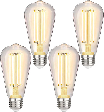 Pack 4 Bombillas LED Edison Vintage 6W 2700K Base E26