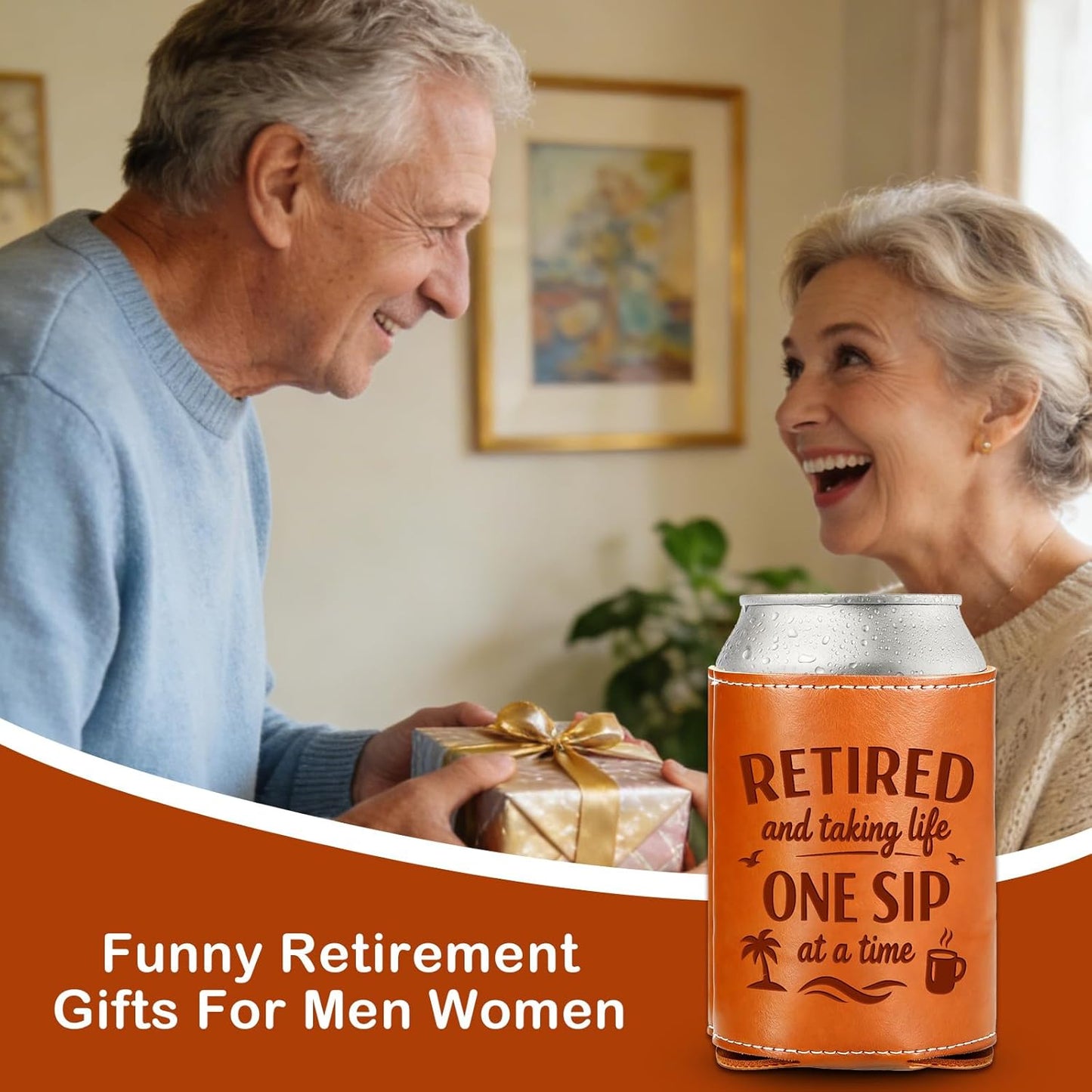 Regalo de retiro para hombres, cooler de cuero para hombre 12 oz