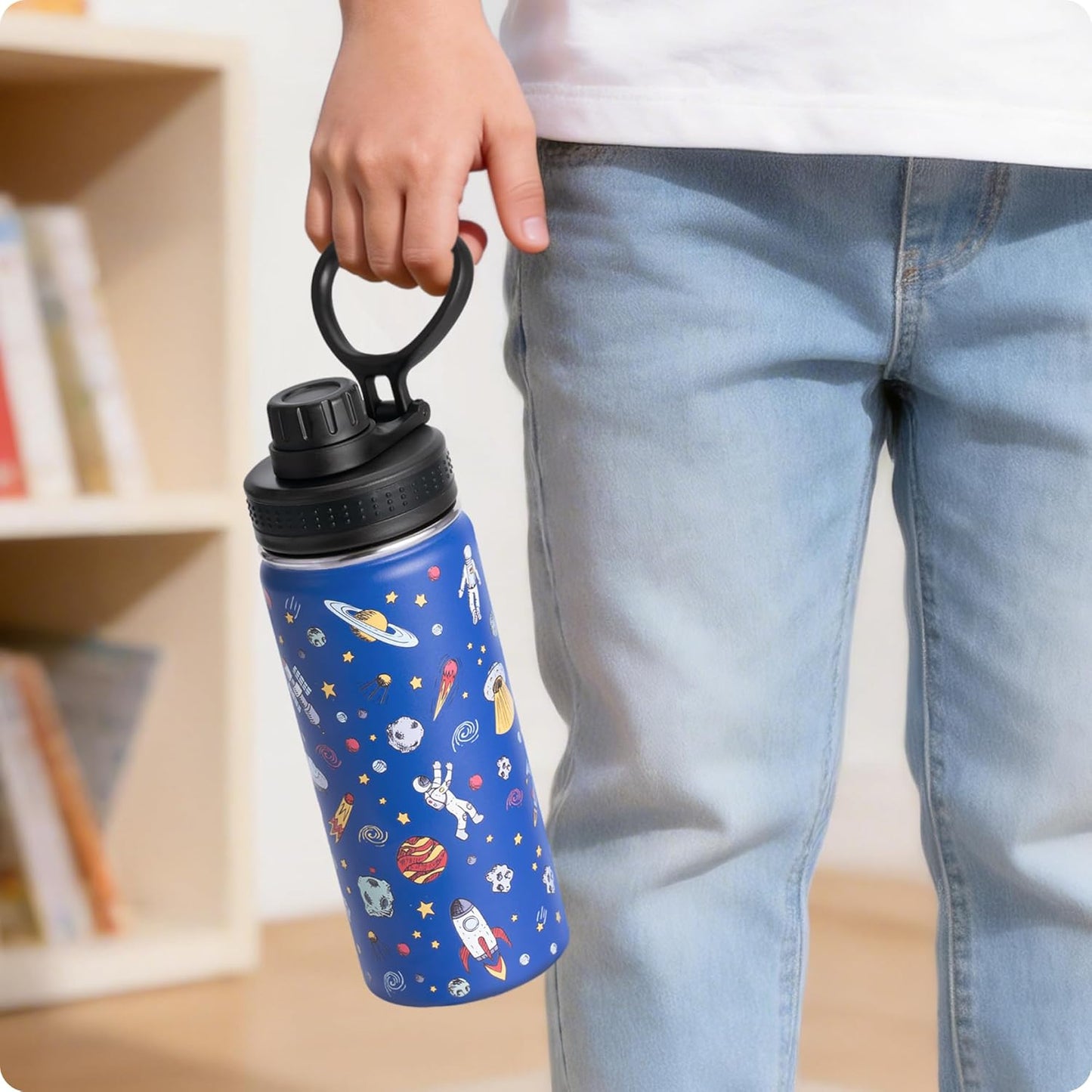 Botella agua aislada acero inox vacío 16oz astronauta