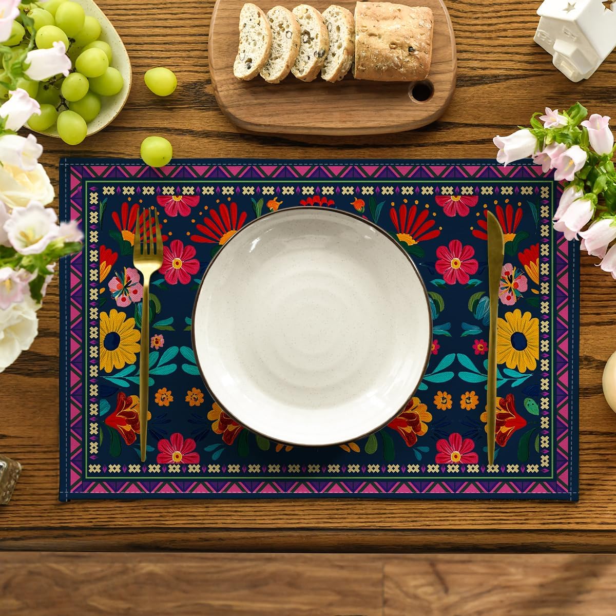 Set 4 Manteles Cinco de Mayo 12x18pulg Florales