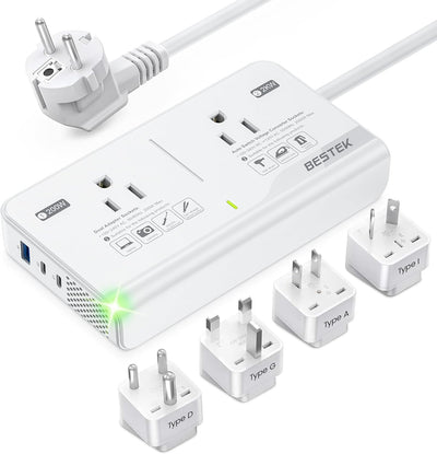 Convertidor 220V a 110V con 2 USB y 2 CA para viajes