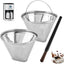 Filtro café cono acero inox comp set 2 reutilizables
