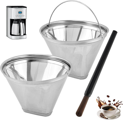 Filtro café cono acero inox comp set 2 reutilizables