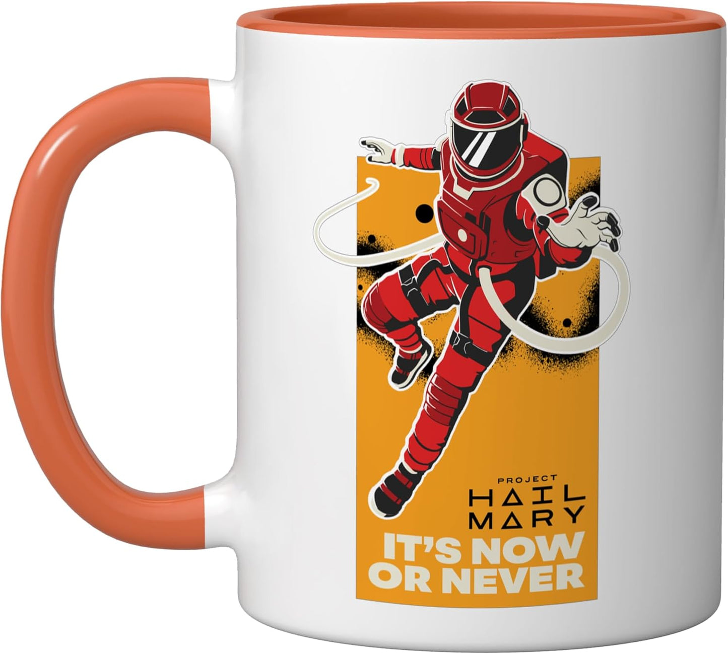 Taza cerámica It's Now or Never naranja/blanca