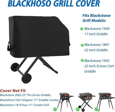 Cubierta parrilla Blackstone 22pulg con patas tijera y capucha
