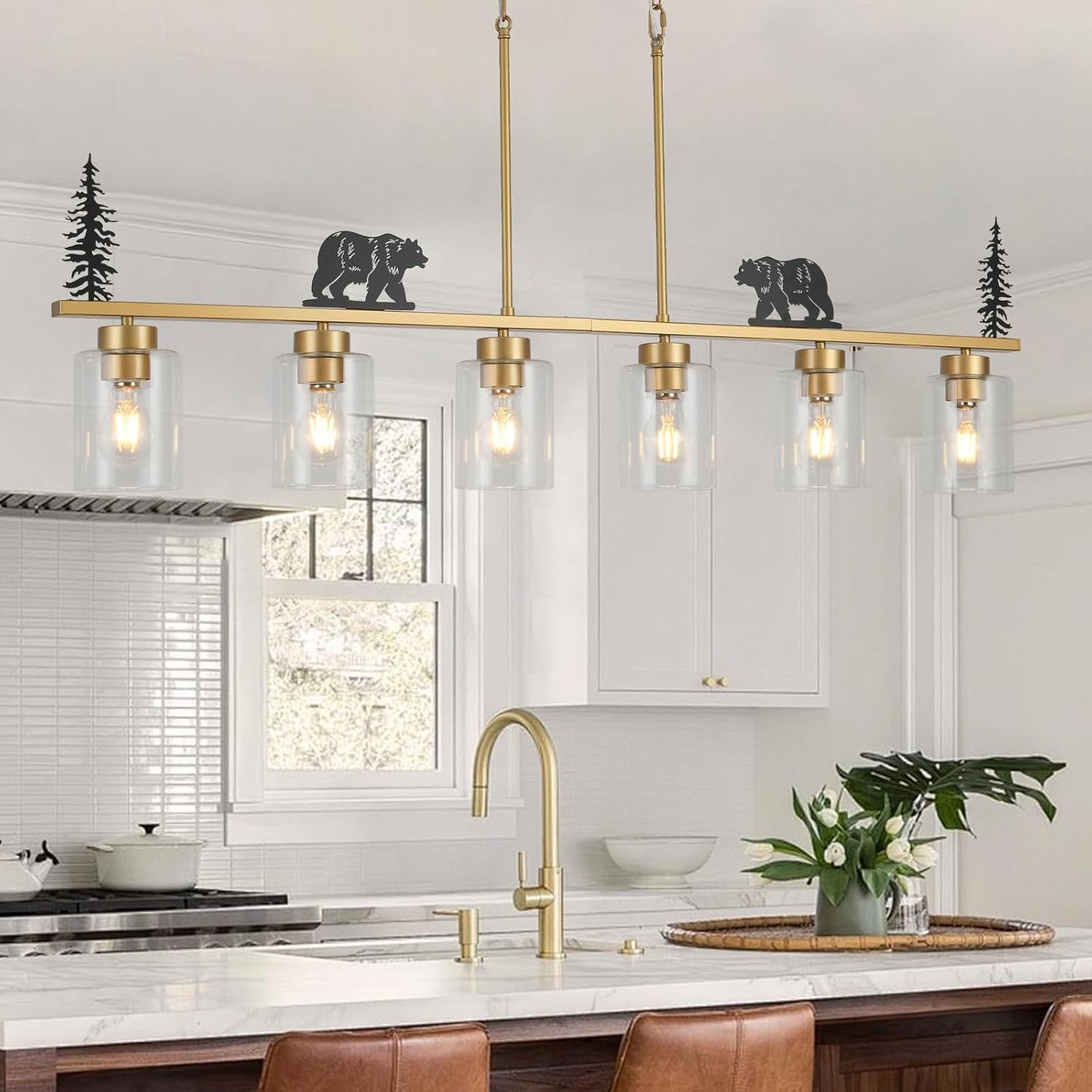 Lámpara colgante 6 luces para comedor isla cocina