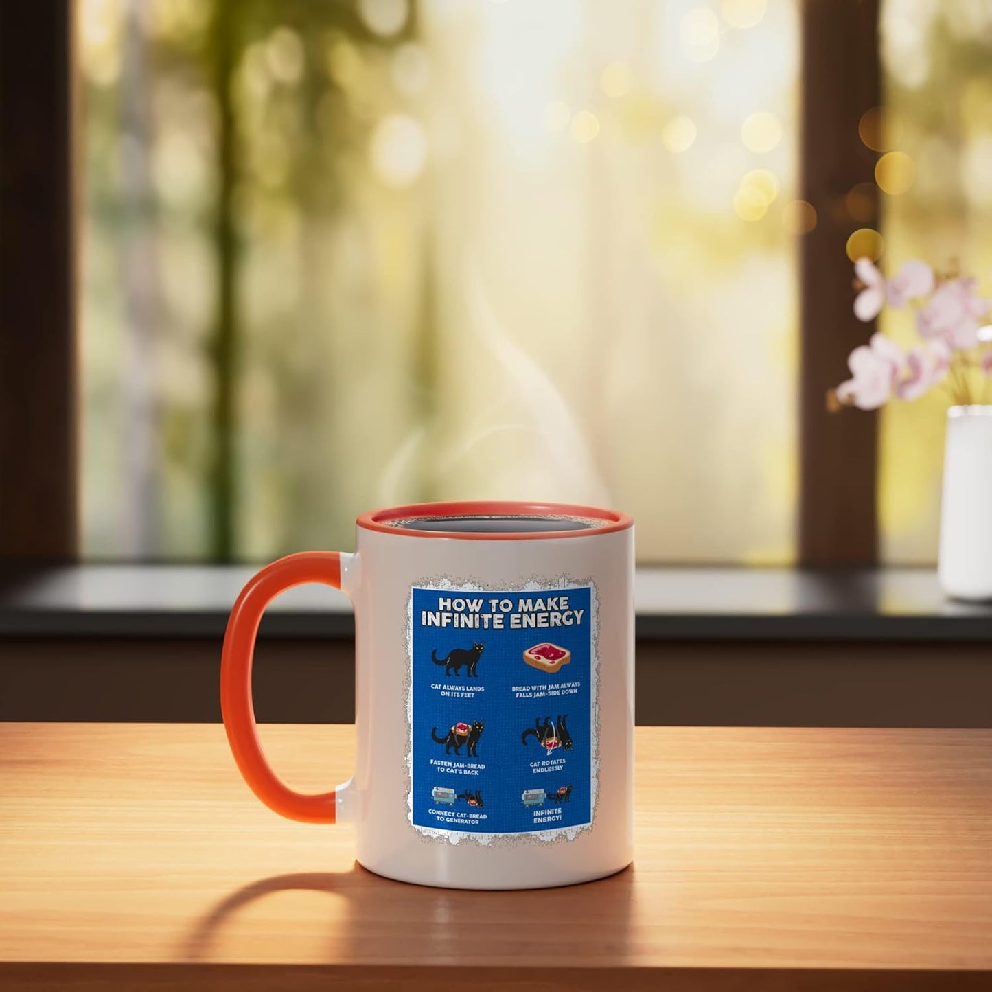 Taza Cerámica Ingeniería Mecánica Energía Infinita Gato