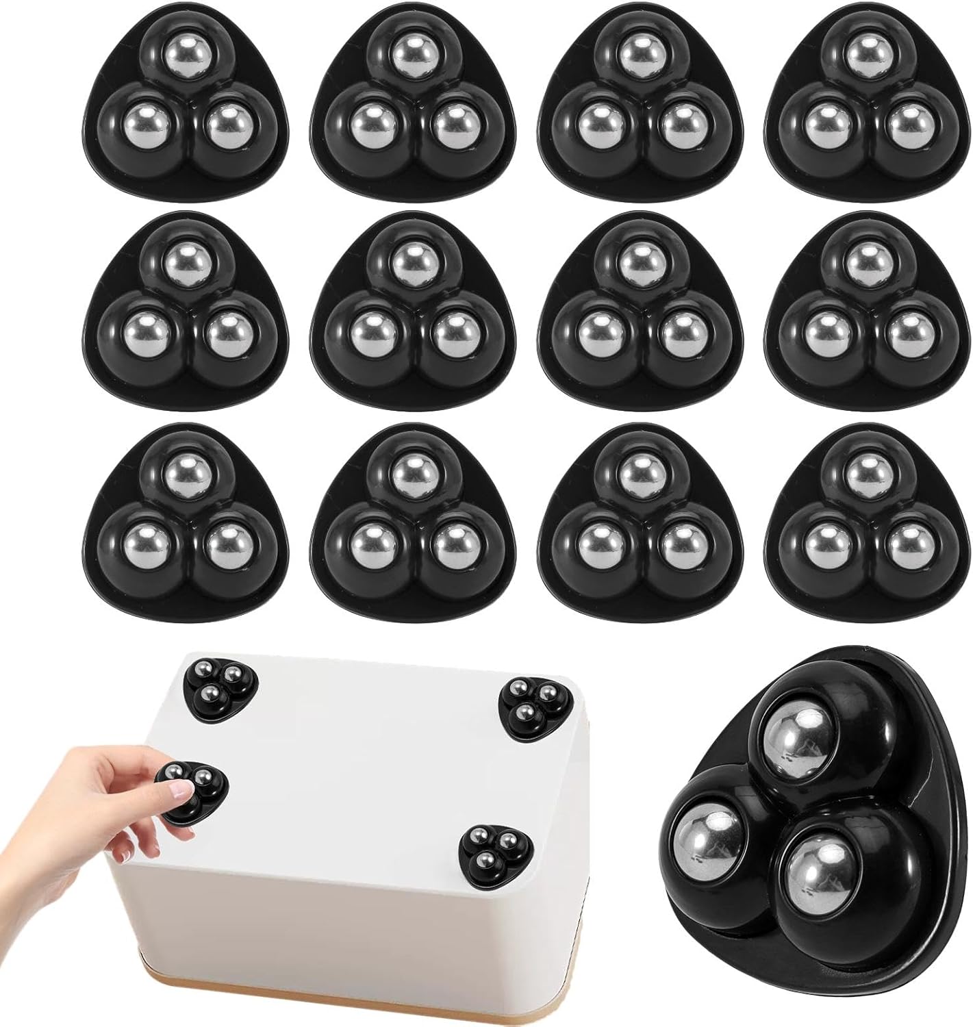 Set 12 Ruedas Autoadhesivas Giratorias para Electrodomésticos
