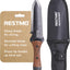 Cuchillo jardín acero inox doble filo funda