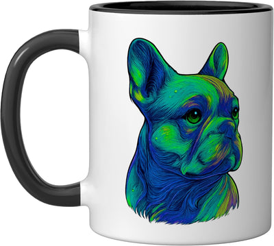 Taza Cerámica Arte Pop French Bulldog Negro/Blanco