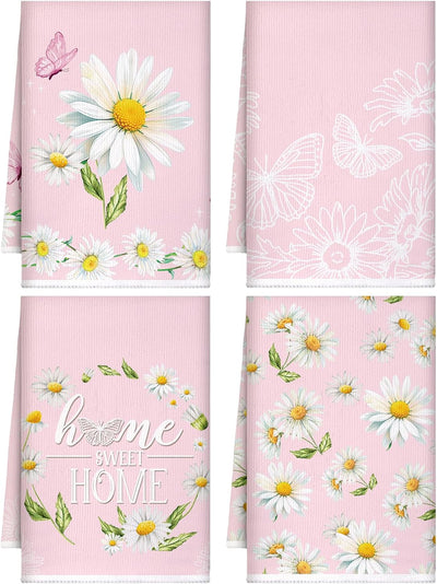 Paños de cocina florales Honoson color rosa absorbentes