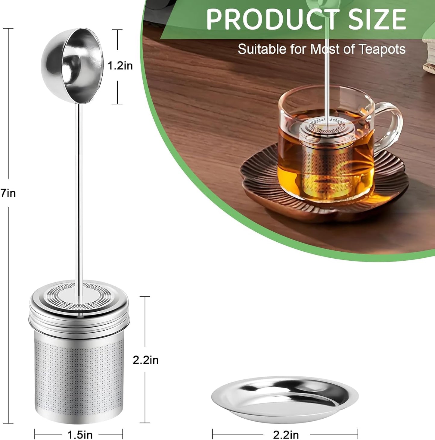 Infusor té acero inox 304 con mango bola versátil
