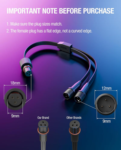 Y-Splitter para luces exteriores Govee H705 H706 negro