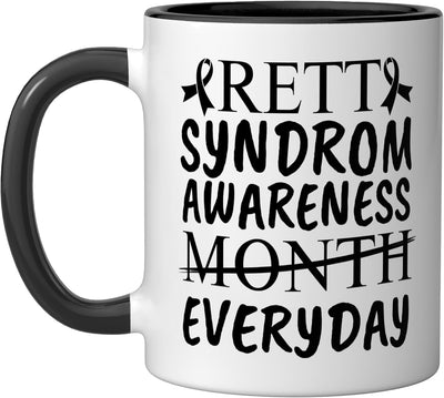 Taza cerámica Rett Syndrome Awareness mes negro/blanco