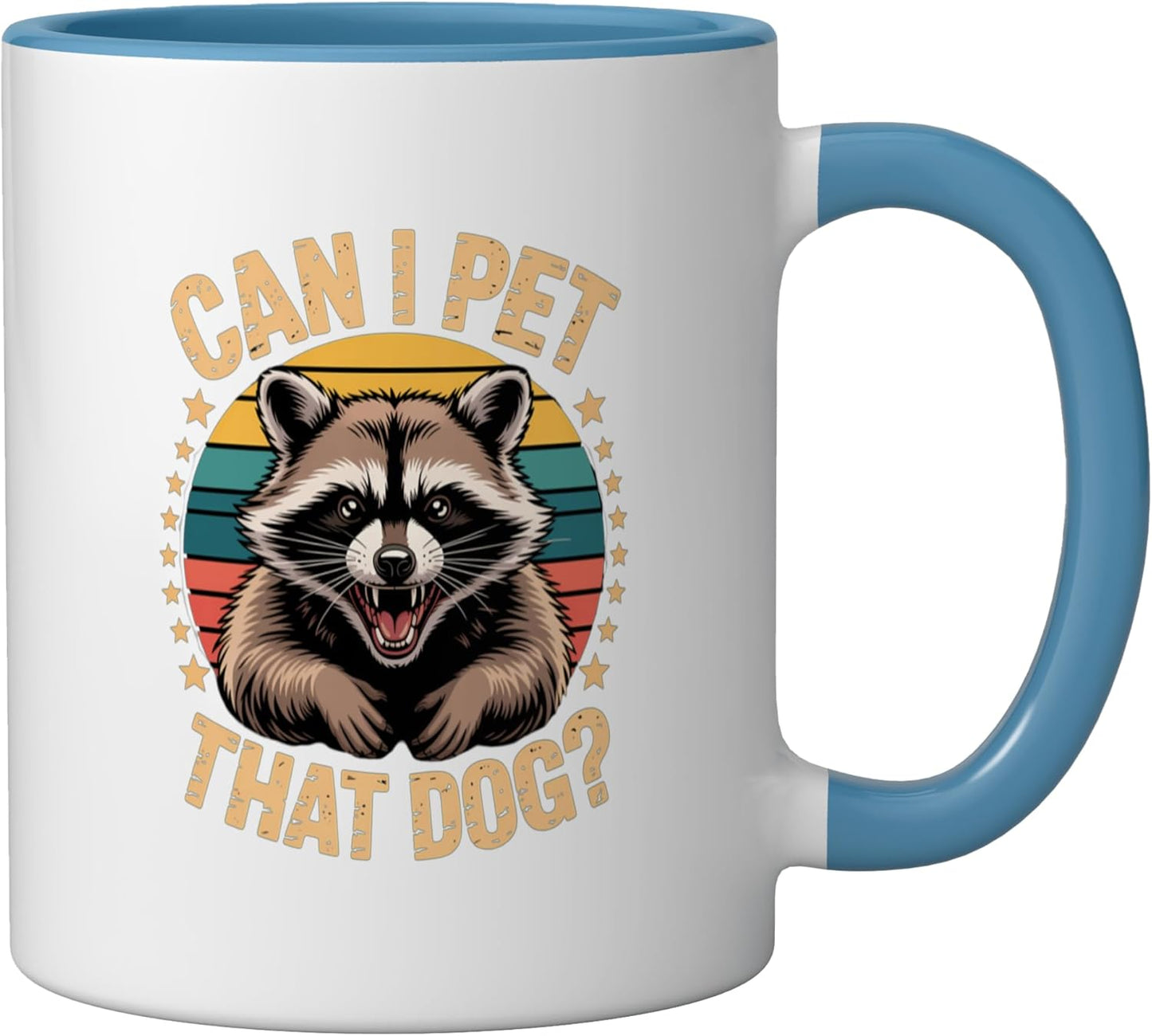 Taza Cerámica Perro Rata Risa Azul/Blanco