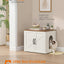 Caja arena gatos mesa auxiliar 23.6x19.7pulg blanco rústico