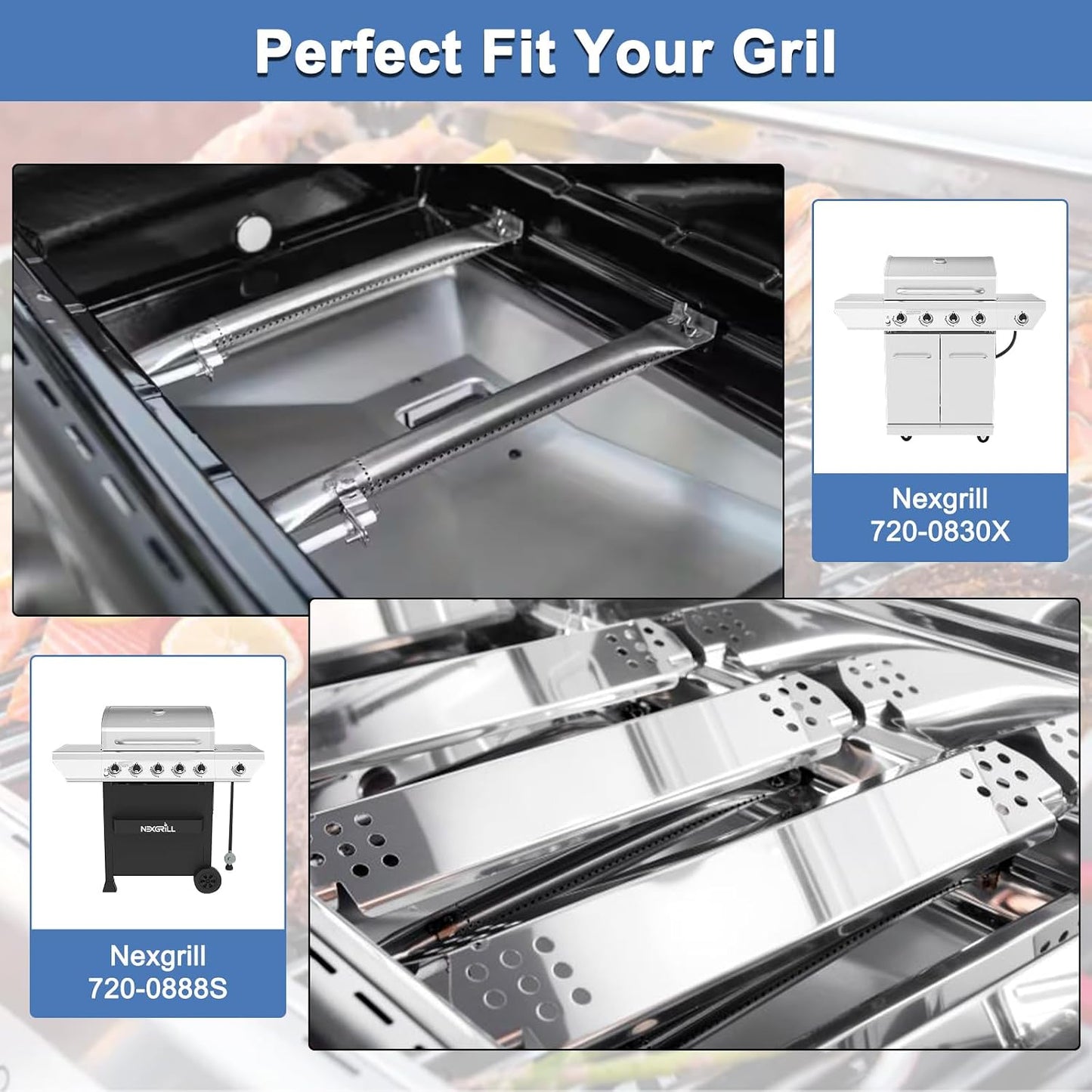 Repuesto rejilla y domador llama Nexgrill 720-0830X