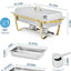 Jgo 2 platos acero inox 8qt con tapa calentador rectangular dorado