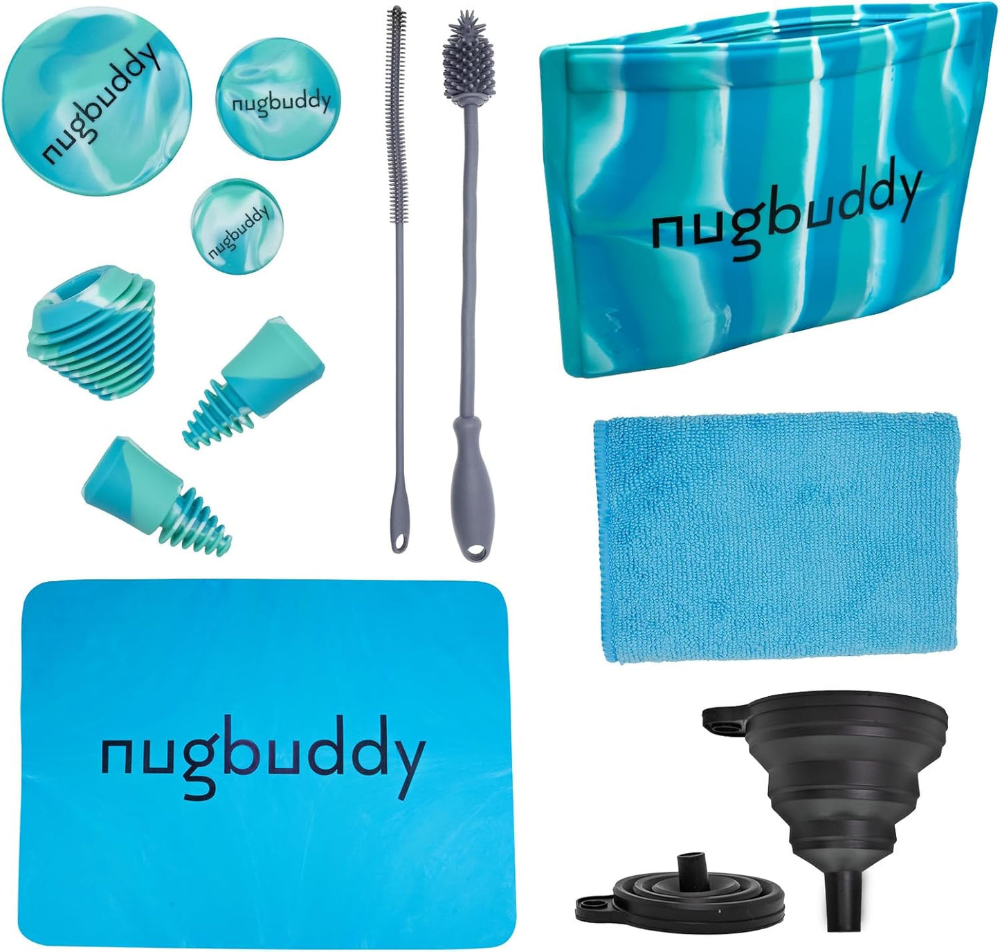 Kit limpieza vidrio reutilizable con cepillos y alfombrilla