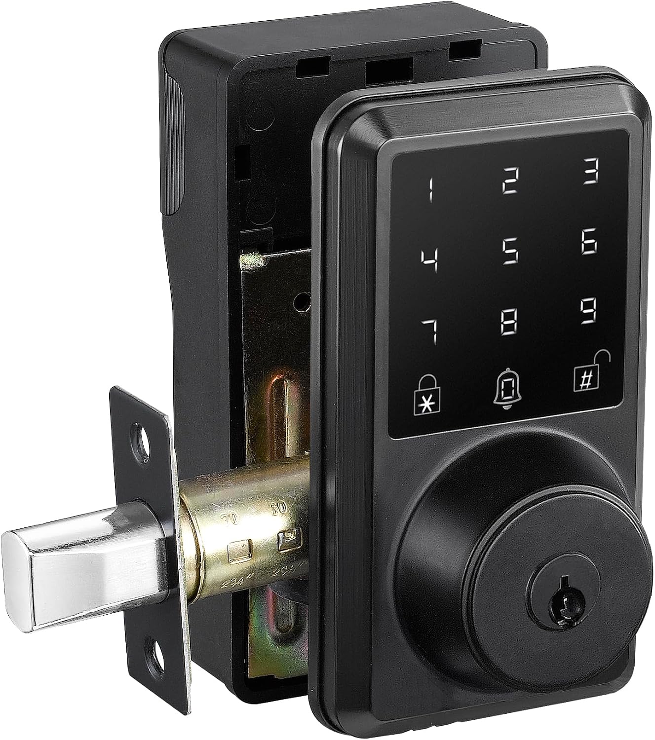 Cerradura puerta teclado bloqueo automático voz negro