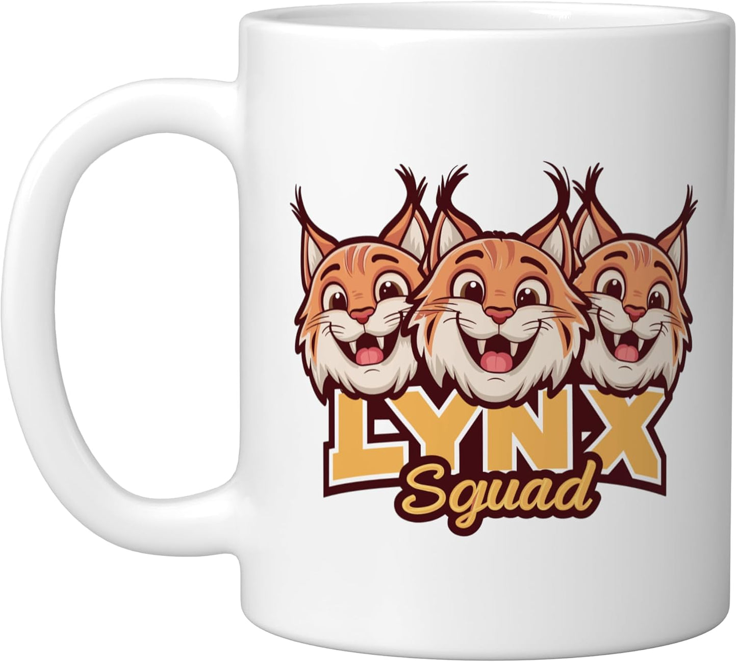 Taza cerámica para amantes del lynx, blanca