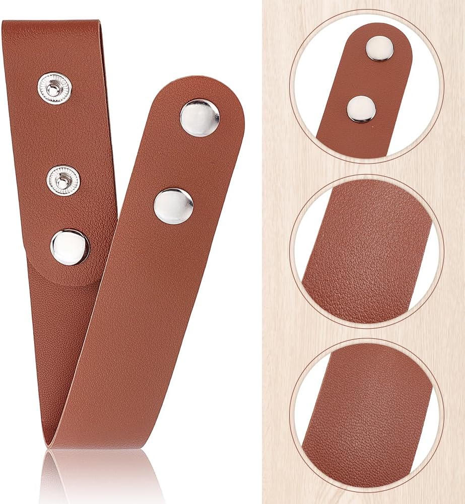 6 Pzas Funda Pu Cuero para Látigo Marrón con Cremalleras