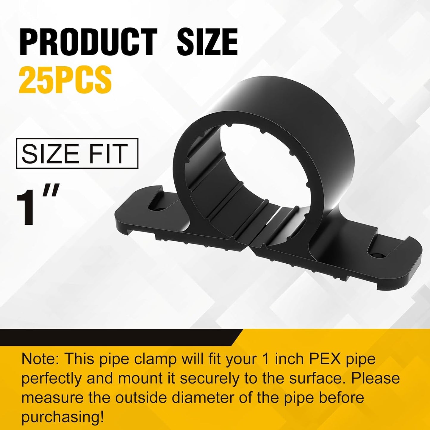 Pack 25 Abrazaderas Tubo 1pulg para Suspensión PEX Negro