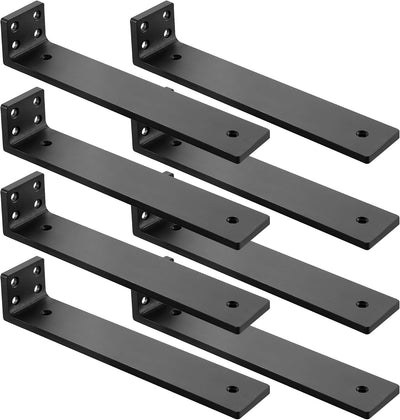 Soportes L metal ocultos para estantes 10pulg pack 8