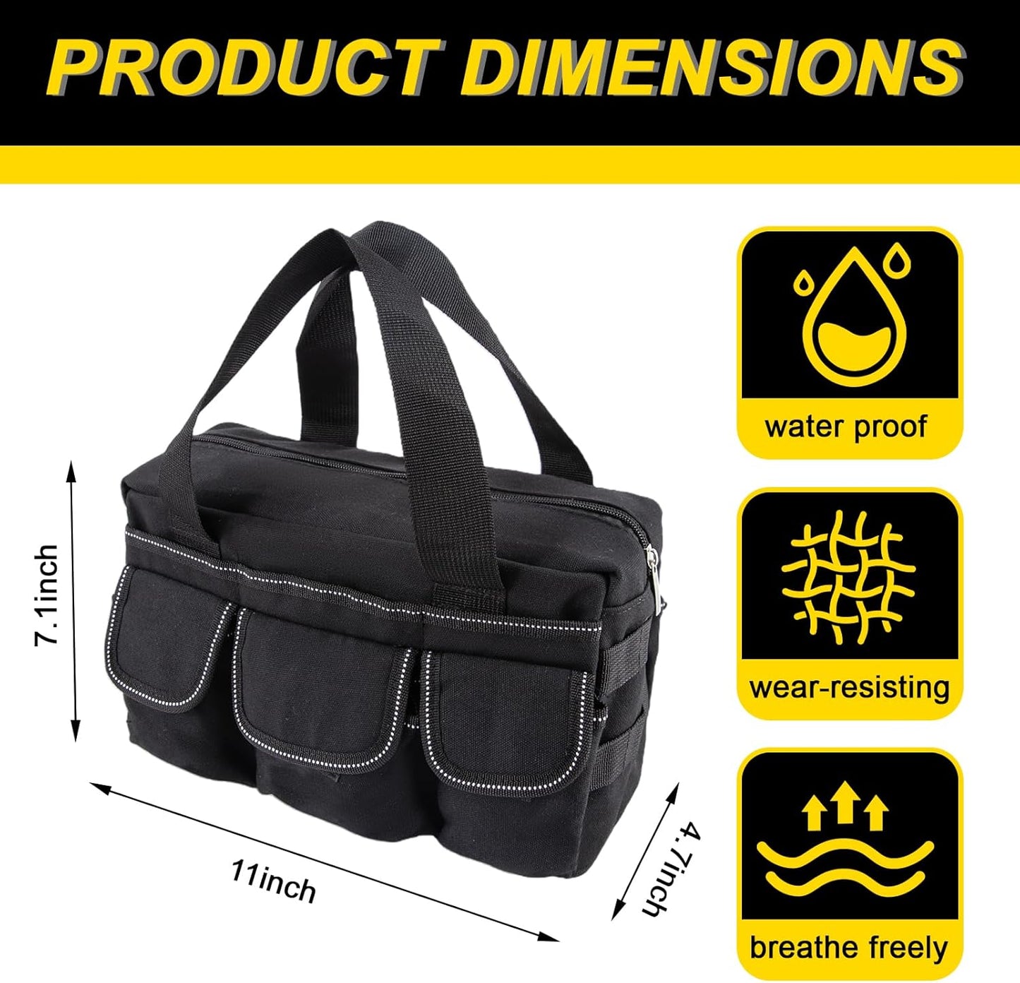 Bolsa herramientas grande boca ancha con tapa