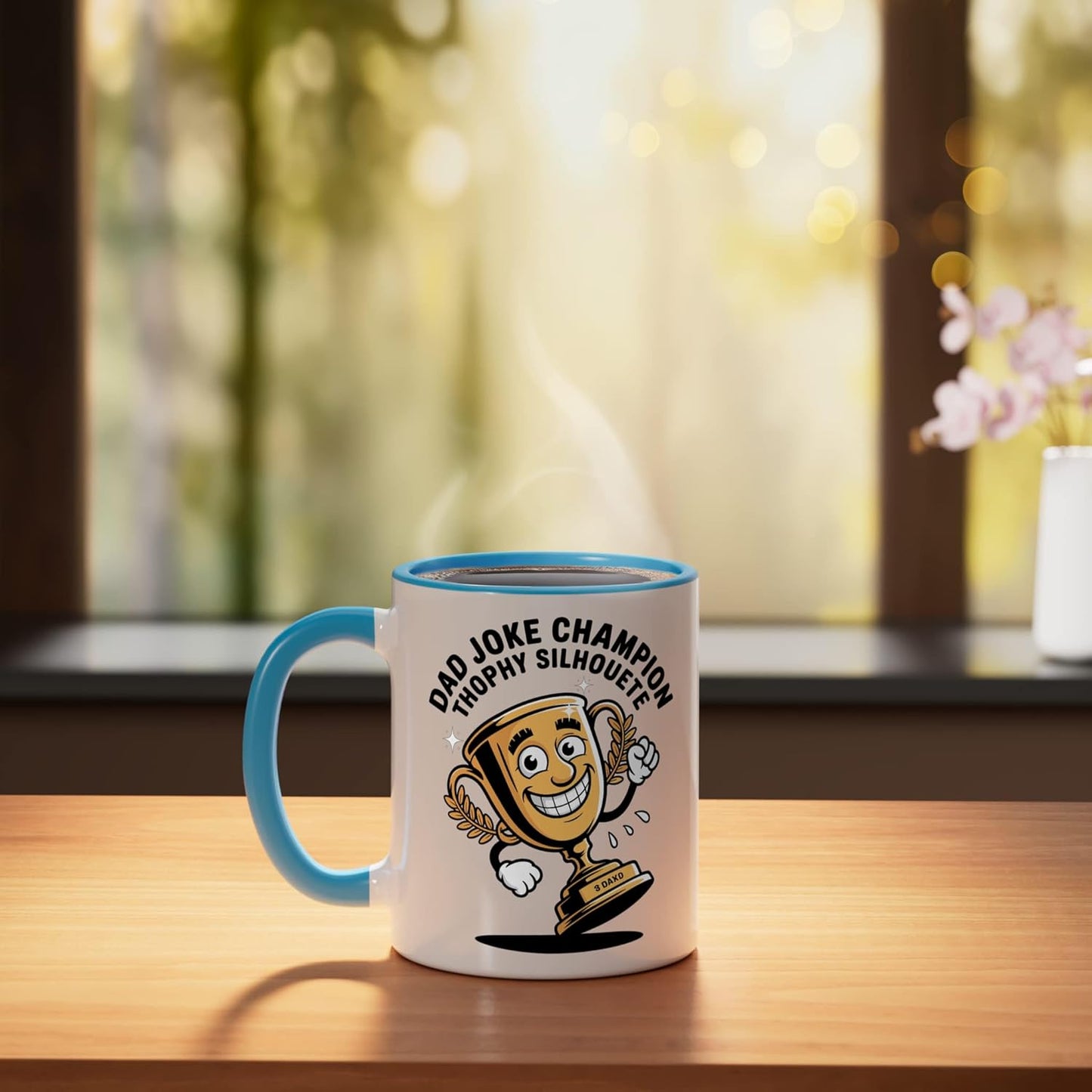 Taza Cerámica con Silueta Retro Azul/Blanco