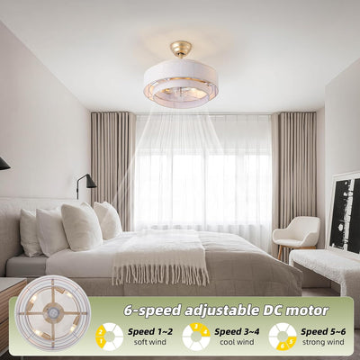 Ventilador techo 20pulg luces bohemio 6 velocidades