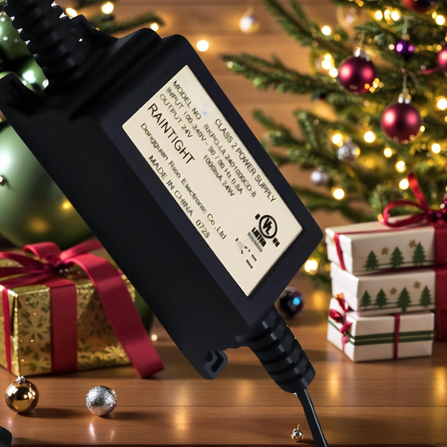 Transformador CA 100-240V a CC 24V 1A con interruptor IP67 negro